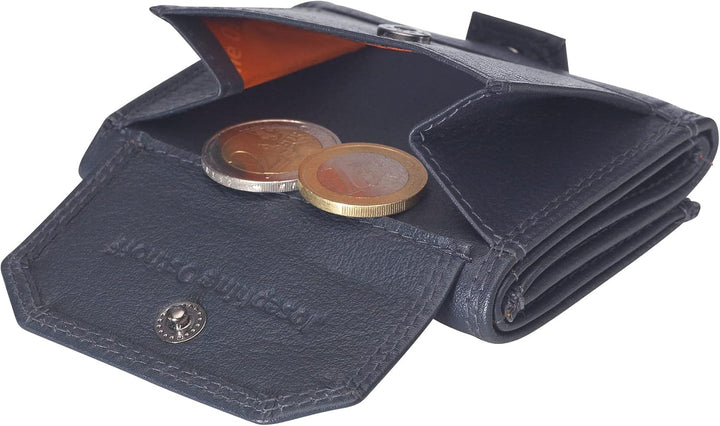 Josephine Osthoff Mini Geldbörse mit Münzfach, RFID Credit Card Holder Damen und Herren Slim Wallet