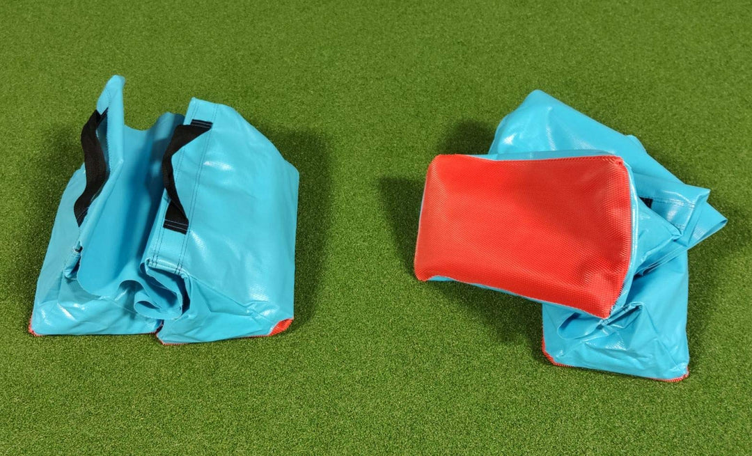 Callieway Premium Dog Agility Tunnel Stützsandsack (Doppelpack) mit Gumminoppen Stoppermatte für Agi