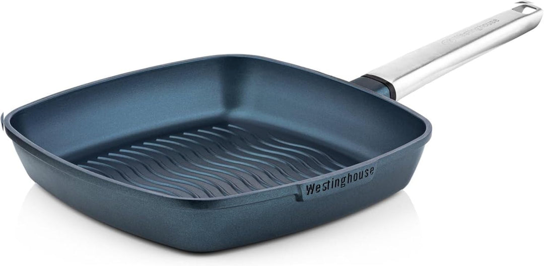 Westinghouse PERFORMANCE SERIES Grillpfanne, Grosse Bratpfanne 28 cm mit Edelstahl-Griff für Indukti