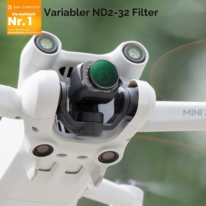 K&F Concept Mini 3,Mini 3 Pro ND Filter, Variabler ND Filter ND2-ND32,1-5 Stop Graufilter kompatibel