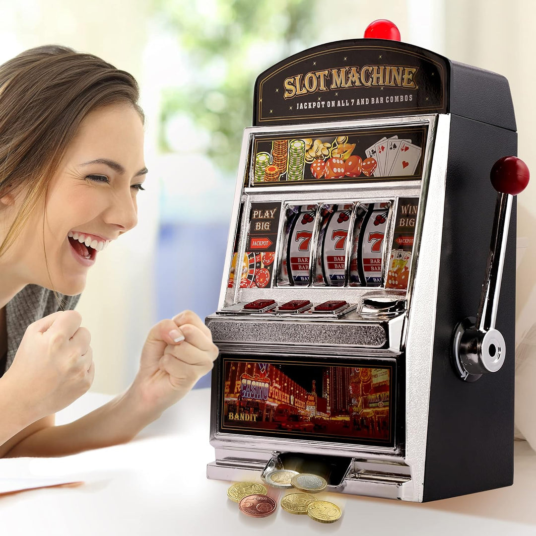 Monsterzeug Slot Machine Spardose - Einarmiger Bandit Spielautomat mit Sound und Licht, Kreative Ver