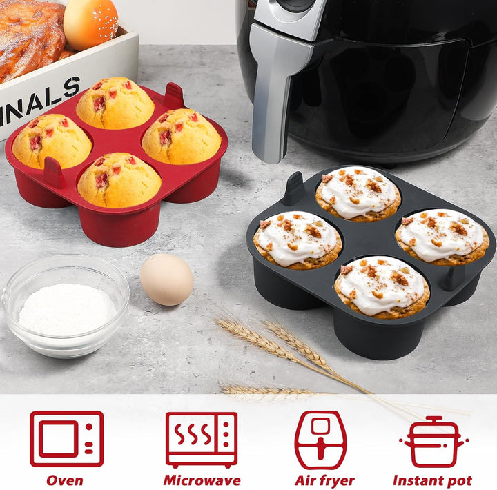 webake Gross Muffinform Silikonform für Heissluftfritteuse 2 Stück 8cm Air Fryer Silikon Muffin Form