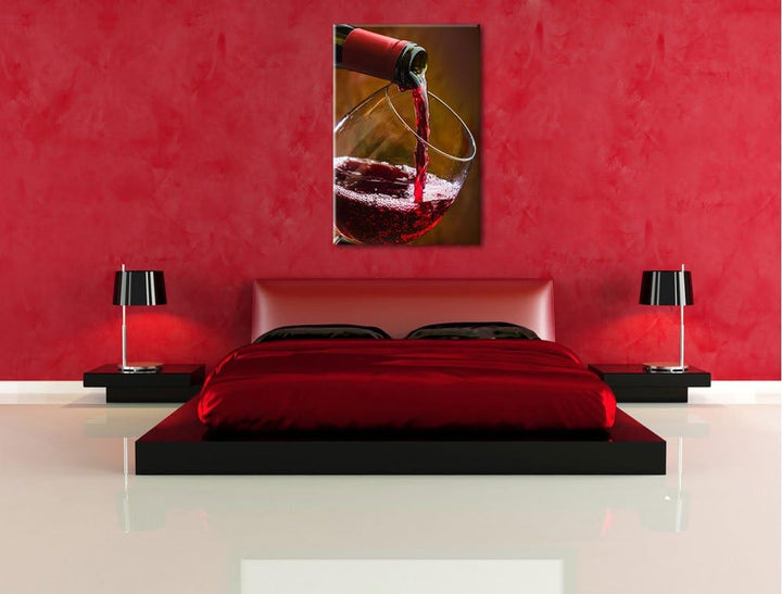 Pixxprint Edler Rotwein Format: 100x70 auf Leinwand, XXL riesige Bilder fertig gerahmt mit Keilrahme