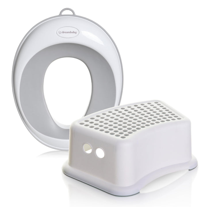 Dreambaby G7001BB Toilettensitz und Tritthocker, konturiert, Grau, Set