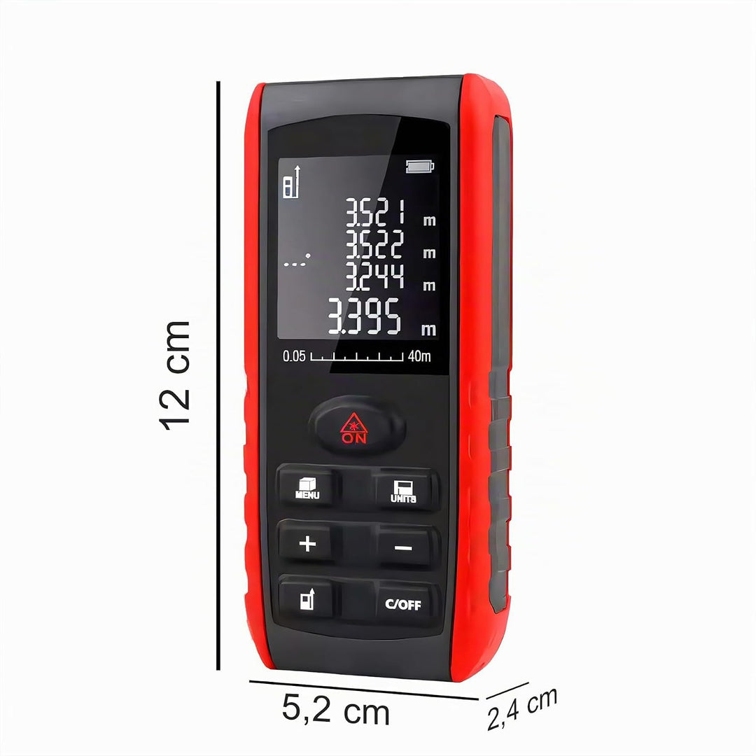 Retoo Laser Entfernungsmesser 50 m – Digitales Messgerät mit Wasserwaage &amp; Winkelmesser, ±1,5 mm Gen