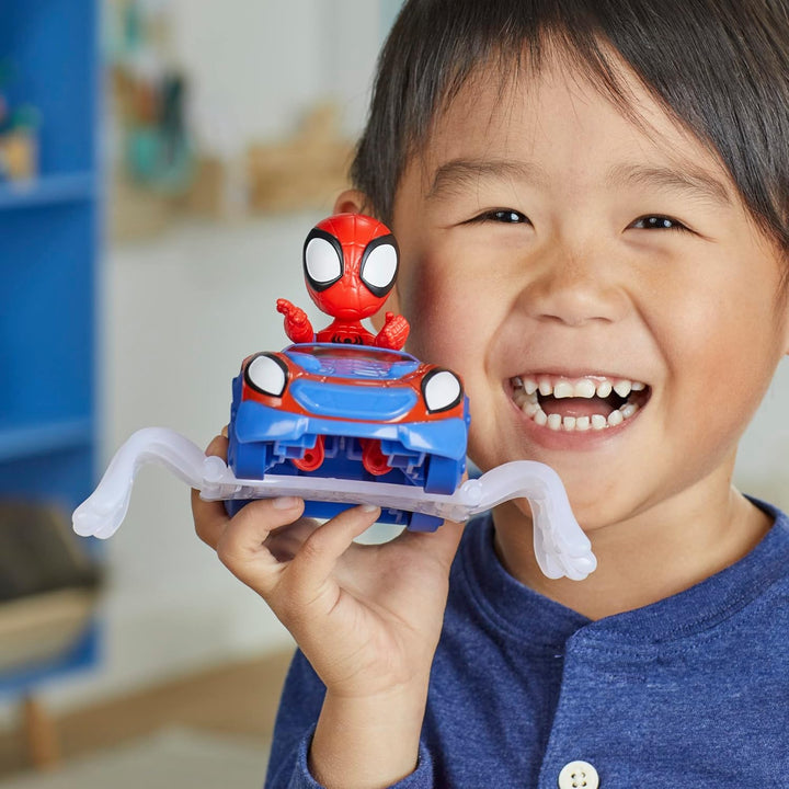 Spidey and his Amazing Friends Marvel Spidey Web-Flitzer Set, Spidey Action-Figur mit Fahrzeug und A
