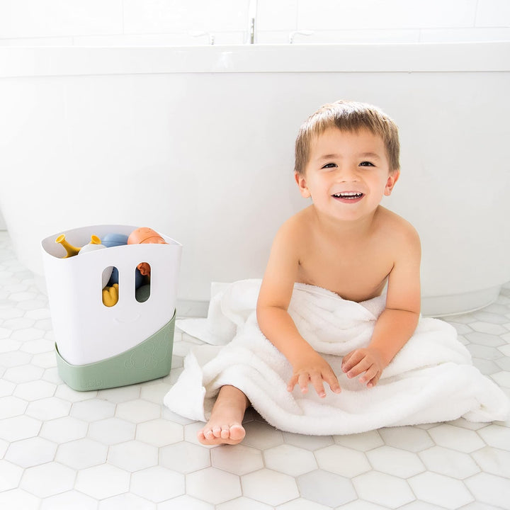 Ubbi Freestanding Bath Toy Organizer Bath Caddy with Removable Drying Rack Bin & Scoop for Toddlers