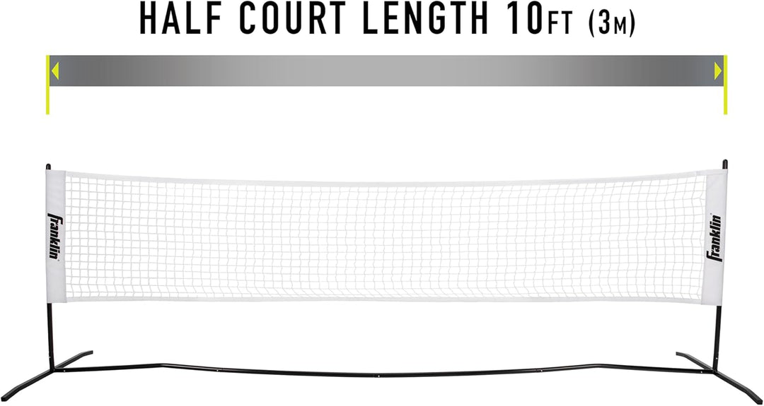 Franklin Pickleball Netz in halber Court-Grösse Set mit 2 Paddeln und 2 Bällen, Set mit 2 Paddeln un