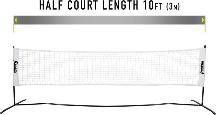 Franklin Pickleball Netz in halber Court-Grösse Set mit 2 Paddeln und 2 Bällen, Set mit 2 Paddeln un