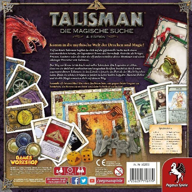 Pegasus Spiele 56200G - Talisman - Die Magische Suche, 4. Edition, Talisman - Die Magische Suche