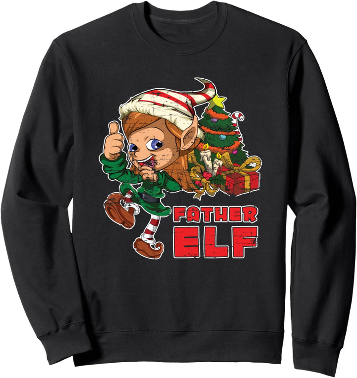 Elfen Vater Männer Pajama Party Geschenk Weihnachtselfe Sweatshirt