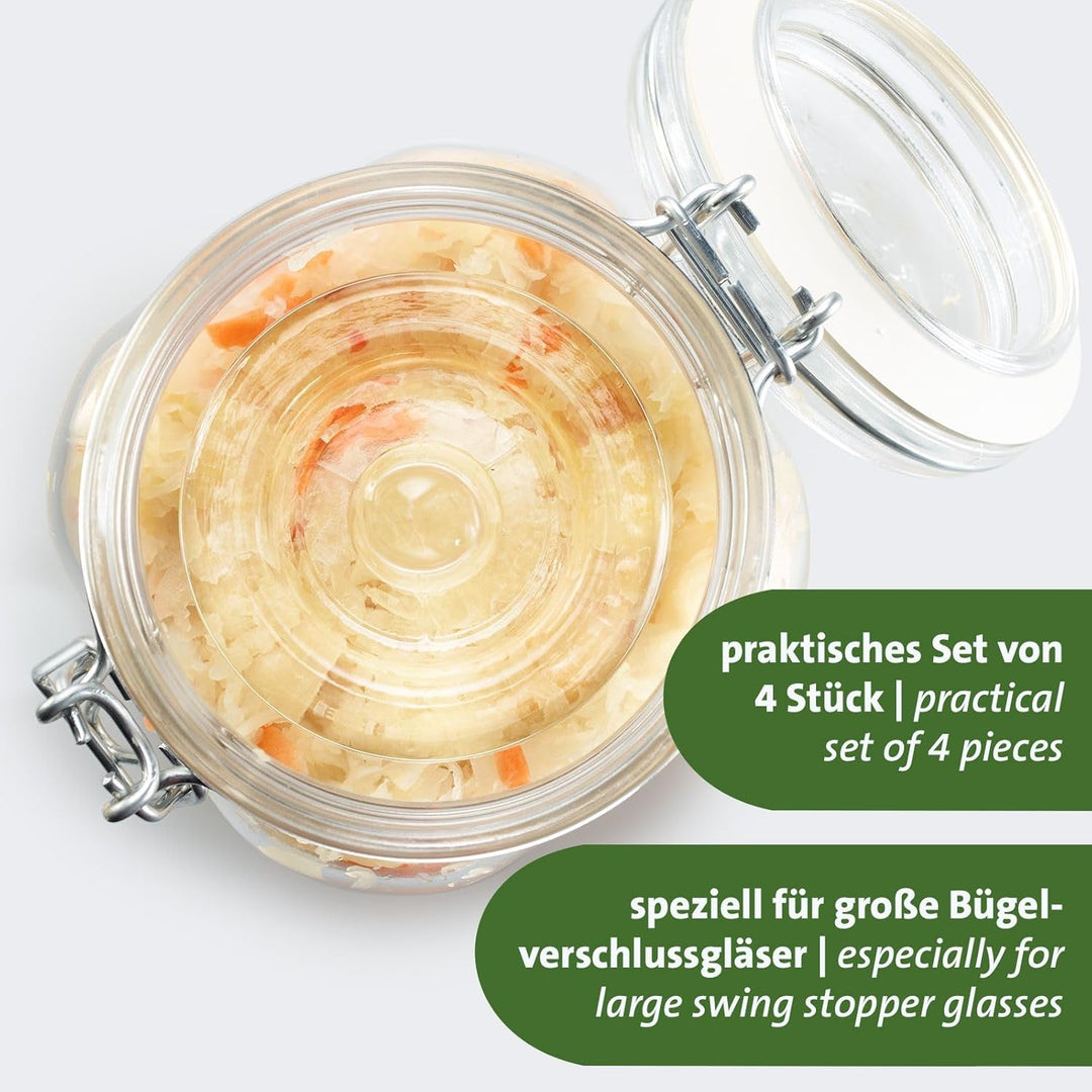 Westmark Fermentiergewichte – Fermentierset bestehend aus 4 Gewichten zum Fermentieren, Glasgewichte
