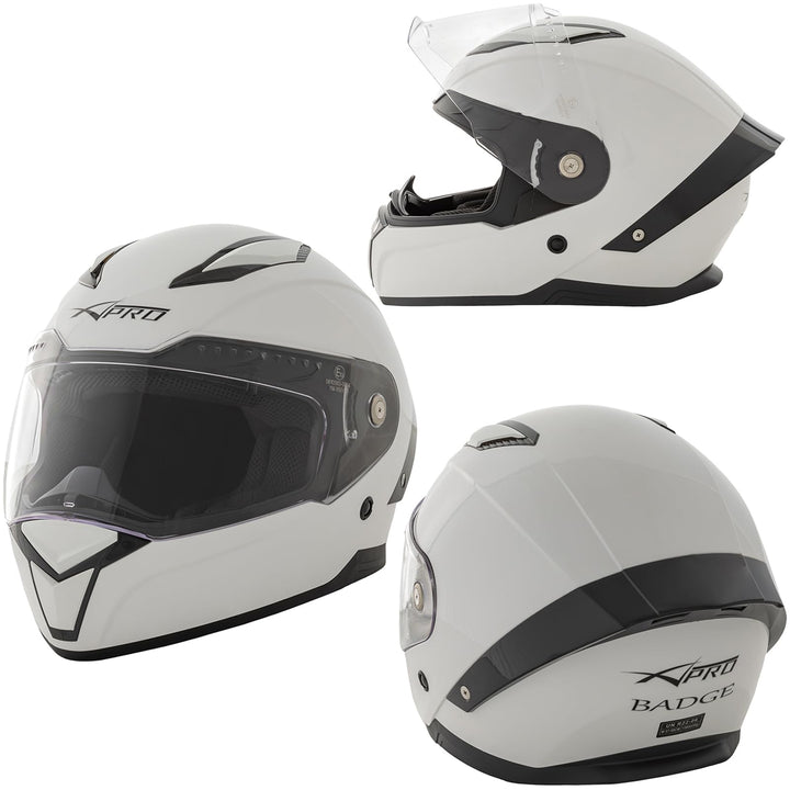 Integralhelm Motorradhelm Rollerhelm Anti-Kratz-Visier Touring Sport 57-58 cm ( M) Weiss, 57-58 cm (