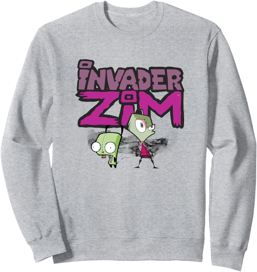 Invader Zim And GIR Watercolor Portrait Logo Sweatshirt