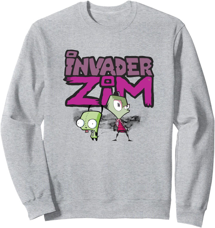Invader Zim And GIR Watercolor Portrait Logo Sweatshirt