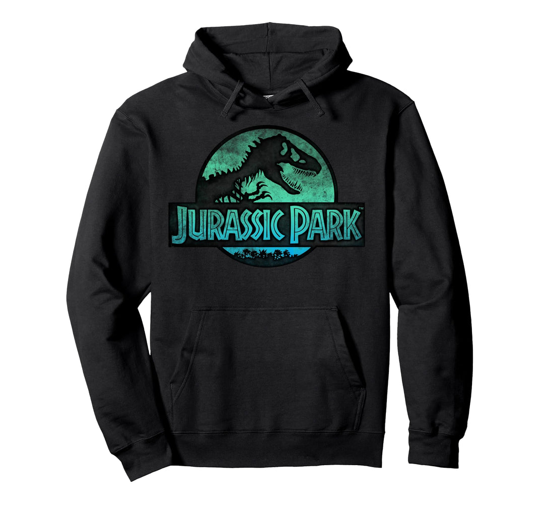 Jurassic Park Turquoise Safari Circle Logo Pullover Hoodie