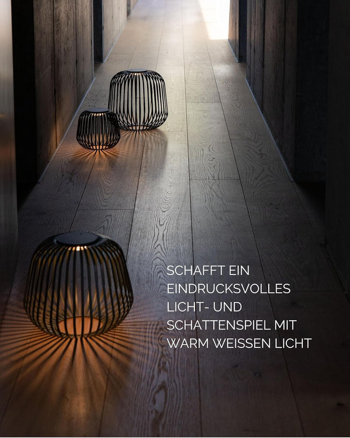 LUUK Studio Moderne LED Solarlampe, dimmbare Tischlampe für drinnen & draussen, IP65 wetterfest, Sol