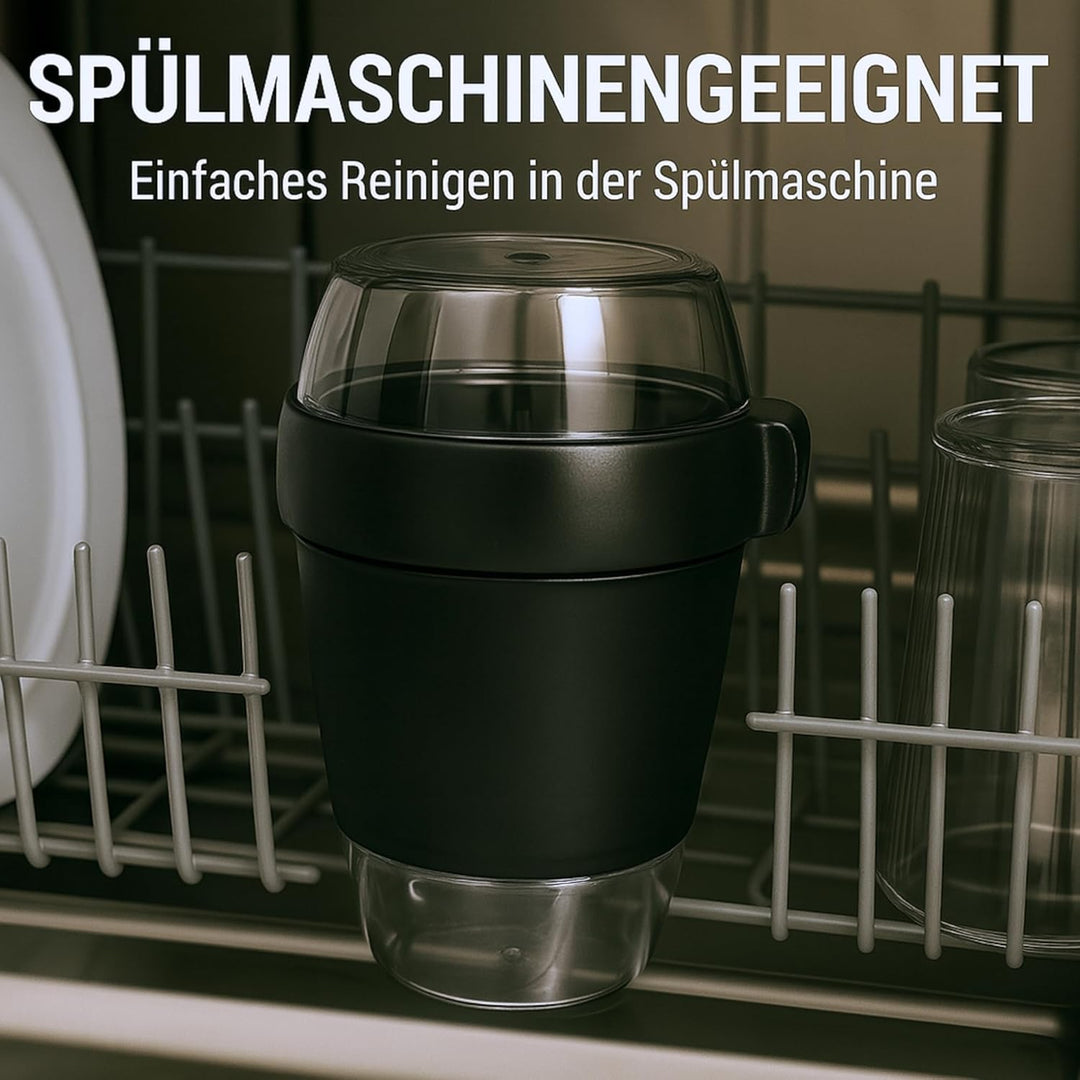 Lunchpot 1150 ml Midnight Edition – 3 auslaufsichere Fächer (200/350/600 ml) – mikrowellen‑ & tiefkü