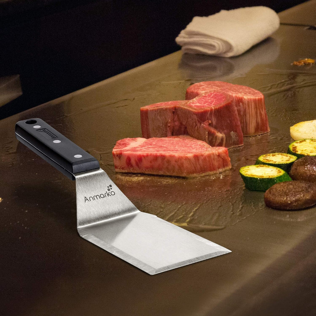 Exklusives Grillwender Set aus hochwertigem Edelstahl - BBQ Grillset in erstklassiger Qualität für H