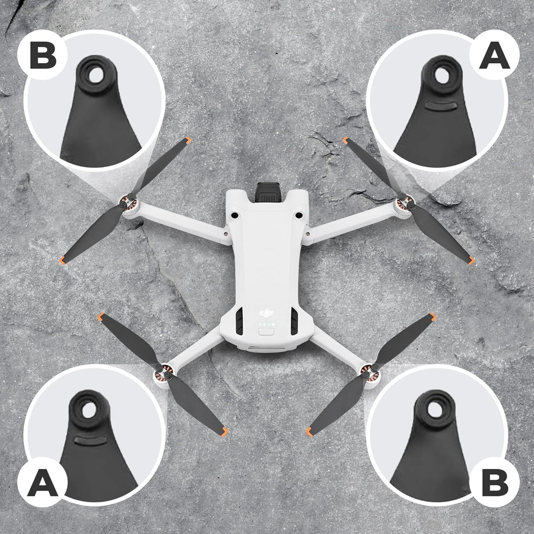 DERAY | Propeller für DJI Mini 3 Pro Drohne, TPU Gummi Spitze, Fly More Combo, leise ersatzpropeller