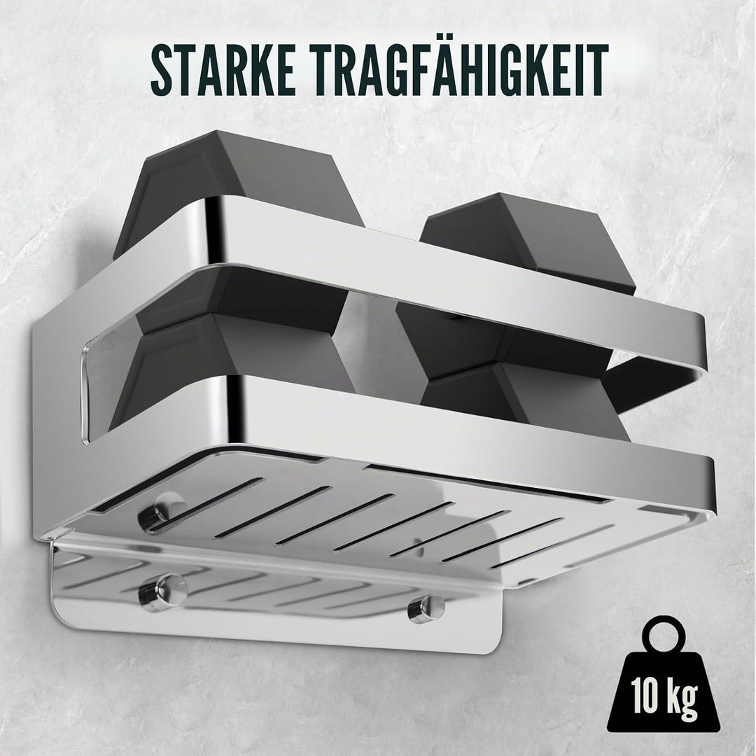 QL Duschregal,Badregale aus Edelstahl SUS304,Wand-Organizer für Bad und Küche,Duschkorb 20 cm,Chrom