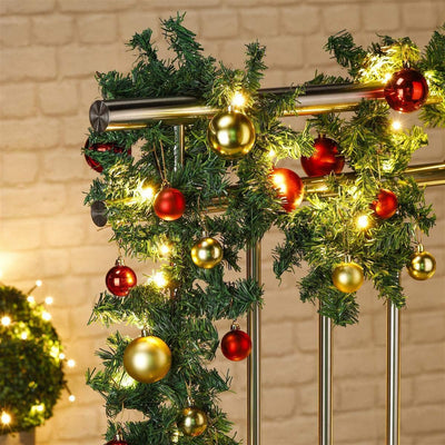 Bambelaa! Tannengirlande Grün Weihnachtsdeko Beleuchtet Künstlich Mit Lichterkette Weihnachten Dekor
