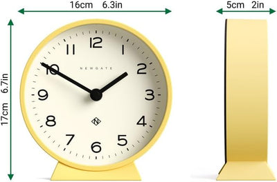 NEWGATE® M Mantel - Silent Sweep Kaminuhr - 'No Tick' - Moderne Kaminuhr - Kleine Uhr - Wohnzimmeruh