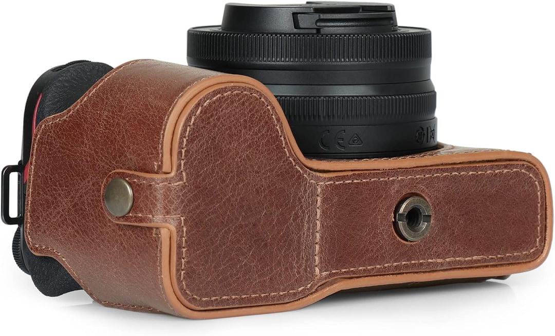 MegaGear Ever Ready Kameratasche aus echtem Leder, kompatibel mit Nikon Z30 (Braun), Braun