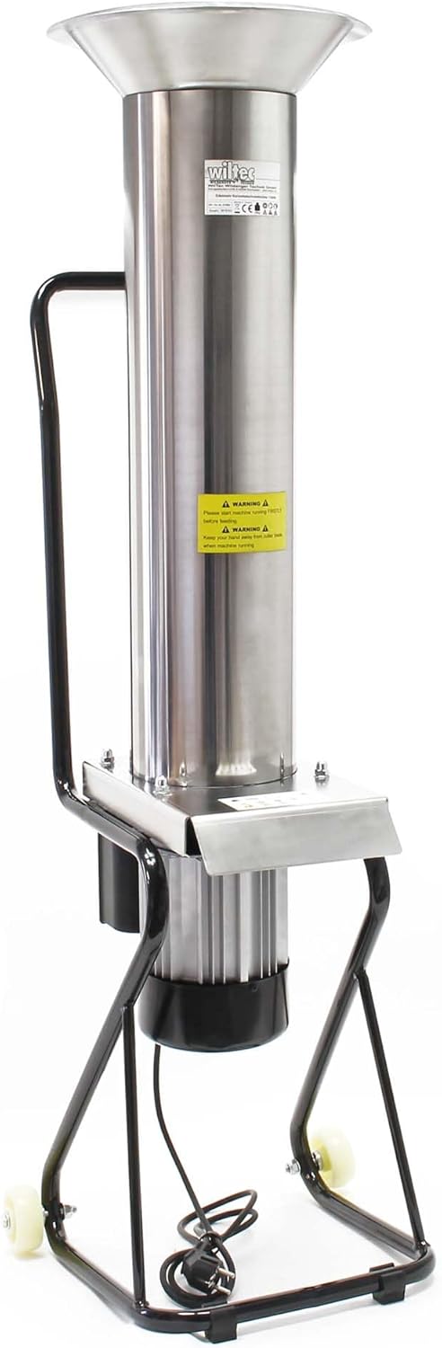 Wiltec Kernobstschneidemühle aus Edelstahl, Obsthäcksler mit 1100W 1,5 PS 2800U/min, bis zu 1000 kg
