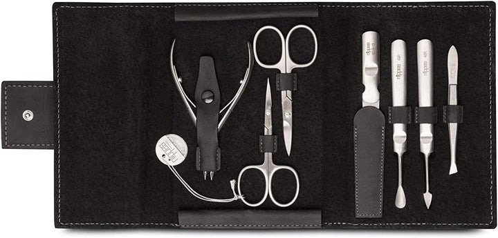 nippes Solingen Premium Line Maniküre Set Tabard, 7-teilig, Edelstahl rost- und nickelfrei, Rindlede