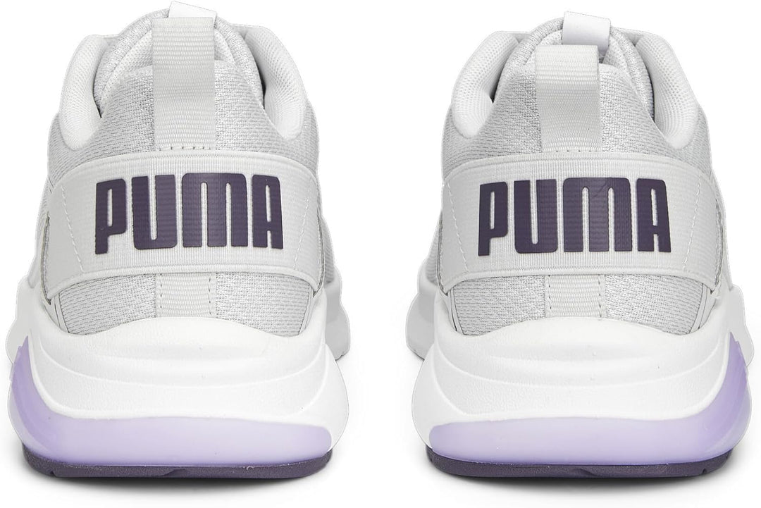 PUMA Unisex Electron E Sneaker, 43 EU Feather Gray Purple Charcoal Vivid Violet