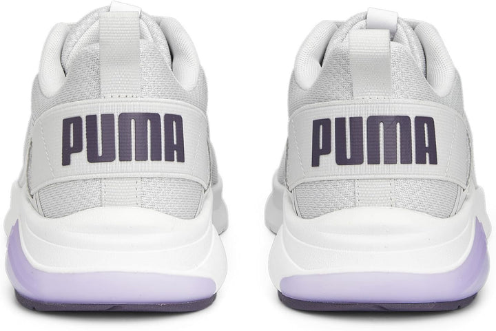 PUMA Unisex Electron E Sneaker, 43 EU Feather Gray Purple Charcoal Vivid Violet