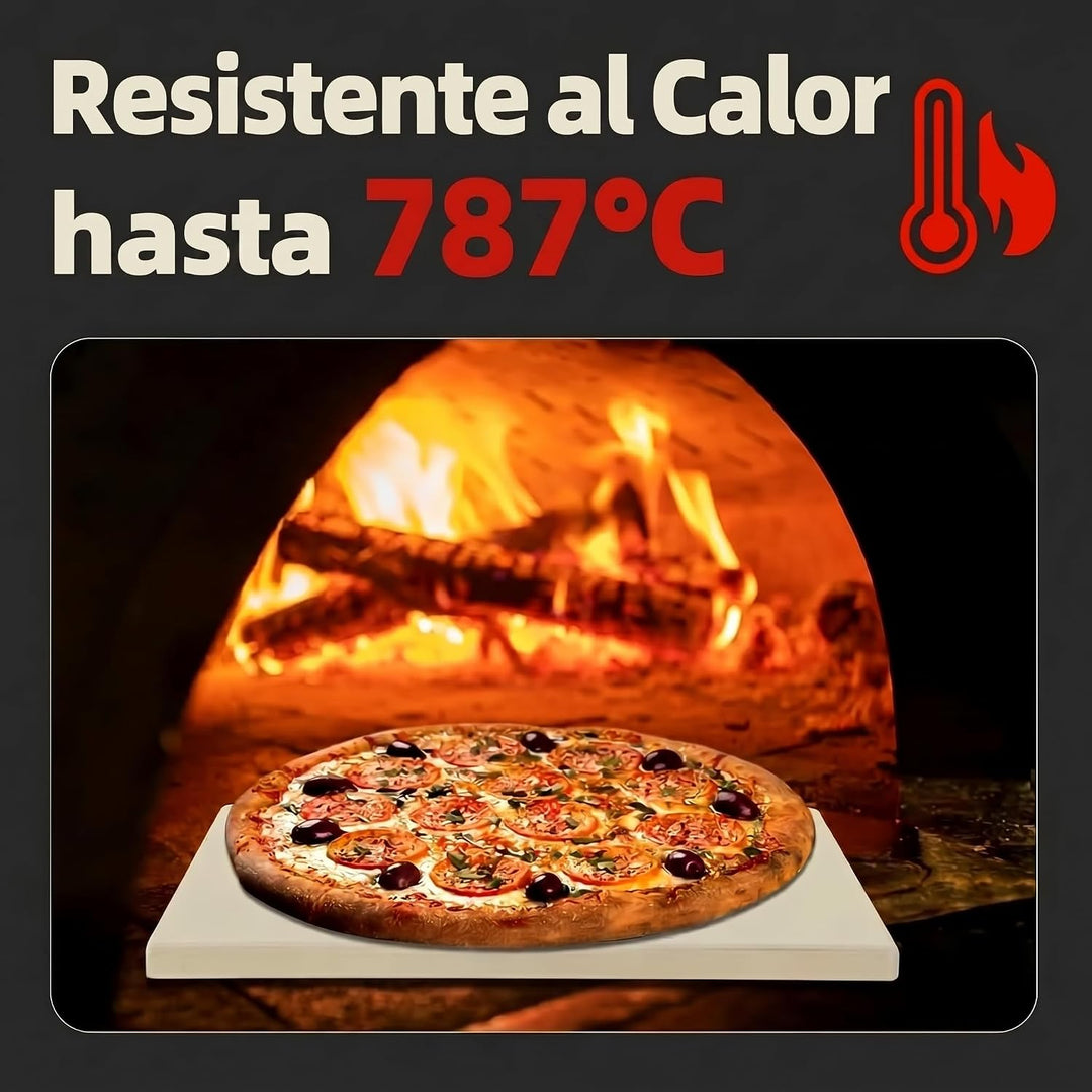 Pizzastein 35.2 x 35.2 cm aus Cordierit, 12 mm – XXL Pizzastein für Backofen, Grill &amp; Pizzaofen, hit