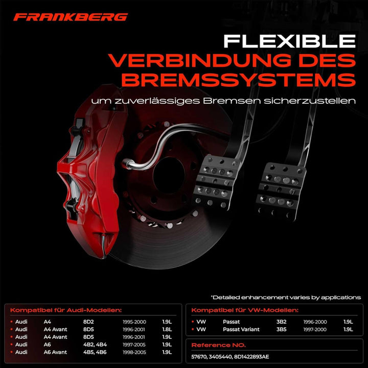 Frankberg Servolenkung Schlauch Diesel Benzin Kompatibel mit A4 8D2 8D5 1.8L 1.9L 1995-2001 A6 4B2 4