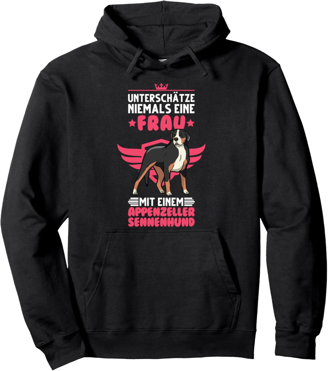 Appenzeller Sennenhund Frau Schweizer Bauernhund Besitzerin Pullover Hoodie