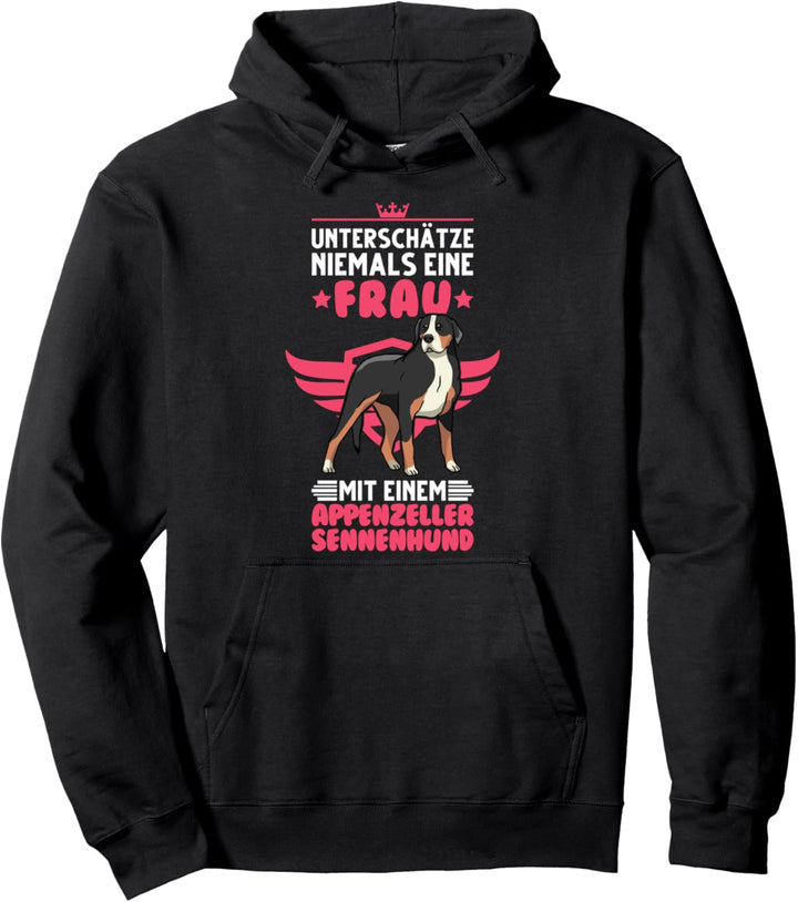 Appenzeller Sennenhund Frau Schweizer Bauernhund Besitzerin Pullover Hoodie