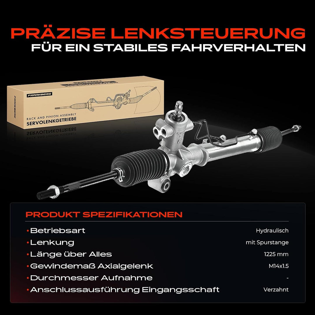 Frankberg Lenkgetriebe Servolenkgetriebe Hydraulisch für Linkslenker mit Spurstangen mit Filter Komp