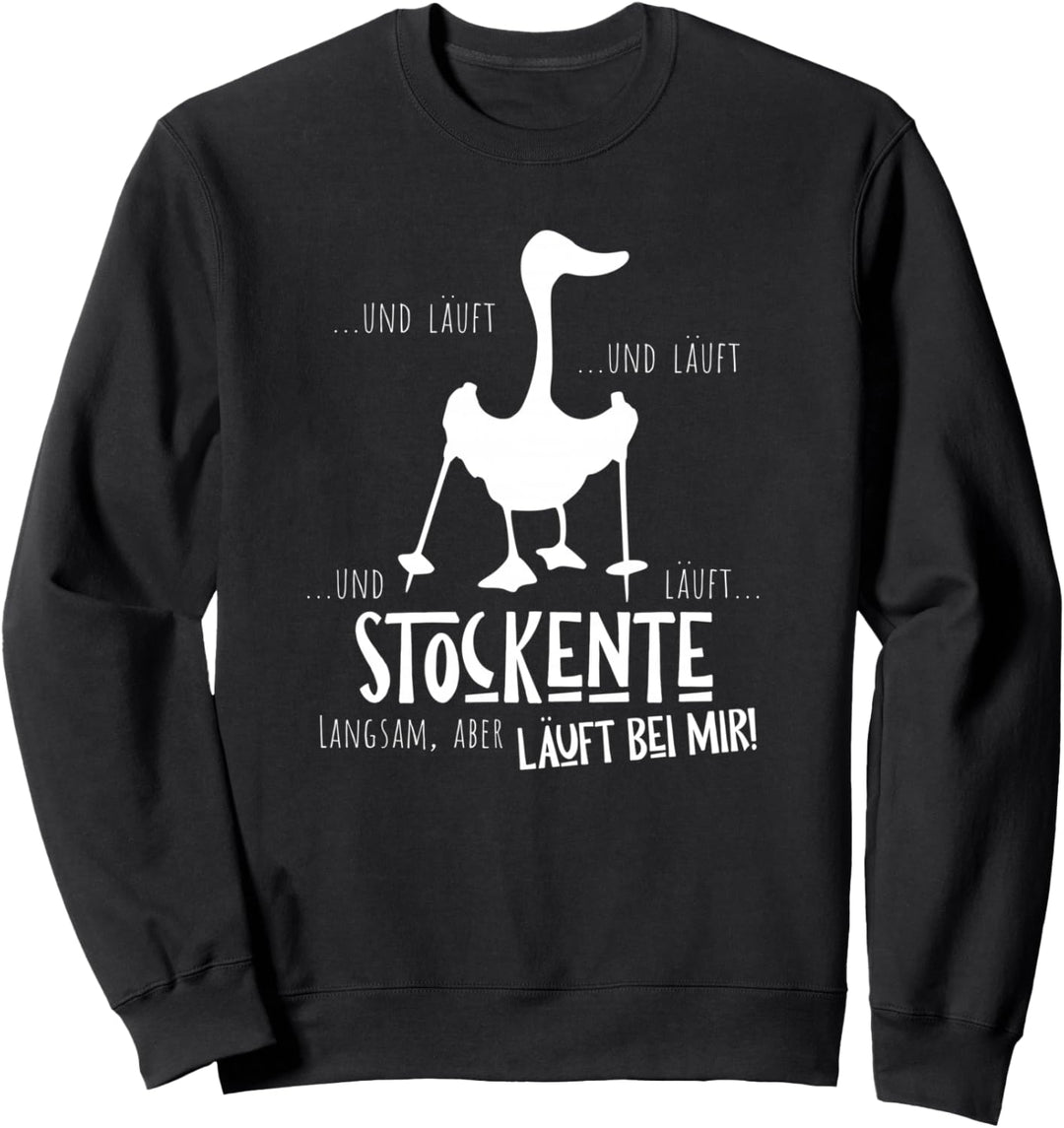Stockente Silhouette | Läuft Bei Mir Nordic Walking Fun Sweatshirt