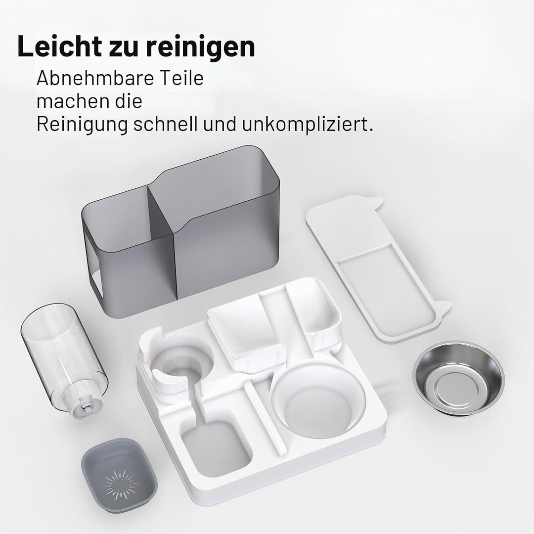 2 in 1 Automatischer Katzen-Futterspender All in One Auto Feeder Futter- und Wasserspender, Haustier