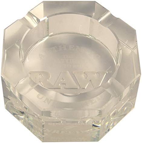 RAW Crystal Glass Ashtray, Aschenbecher (1,5 KG) aus bleifreiem Kristallglas, Retro-Look 2 Aschenbec