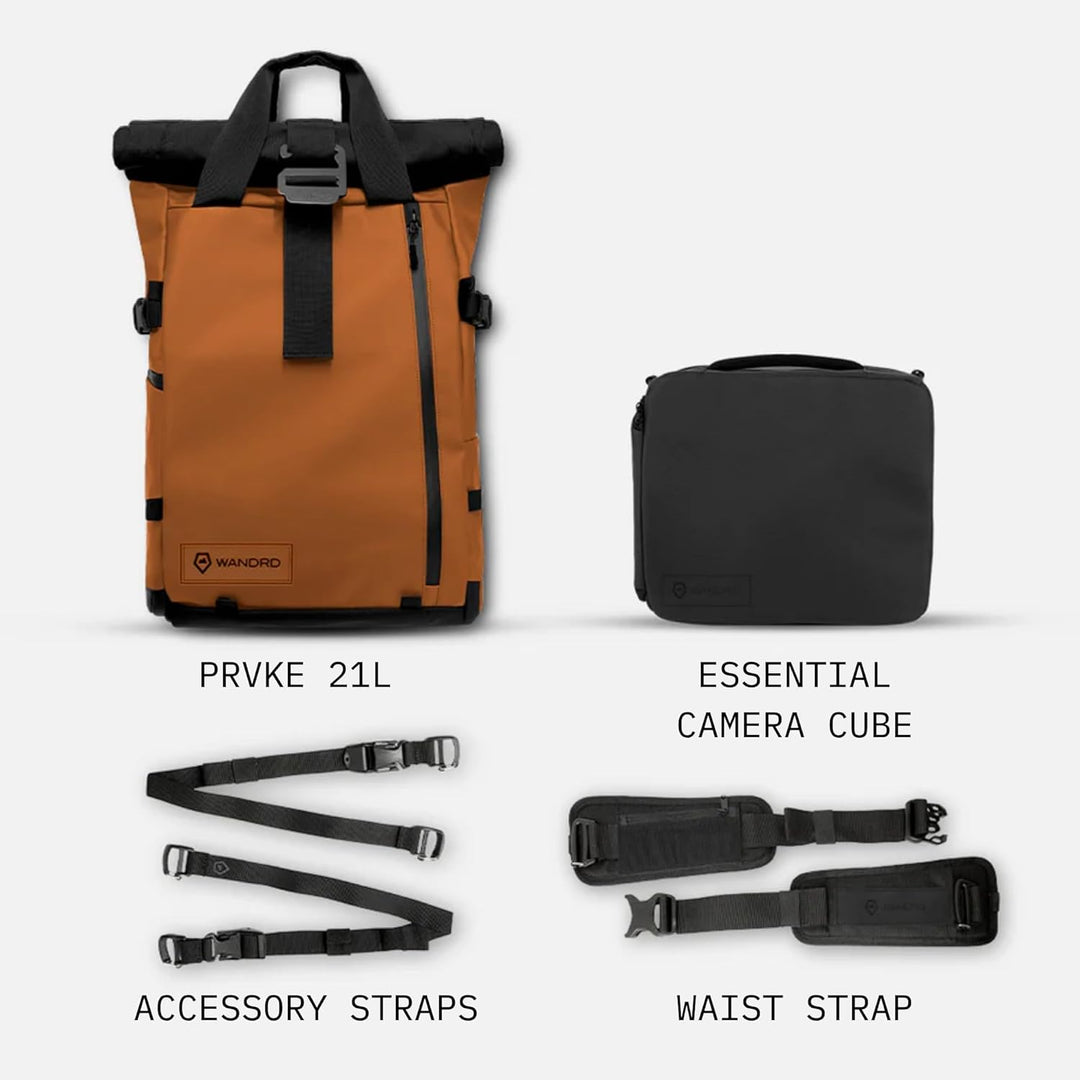 WANDRD All-New PRVKE Fotografie-Reise-Rucksack und Fotografie-Pack Orange wenig, Orange wenig