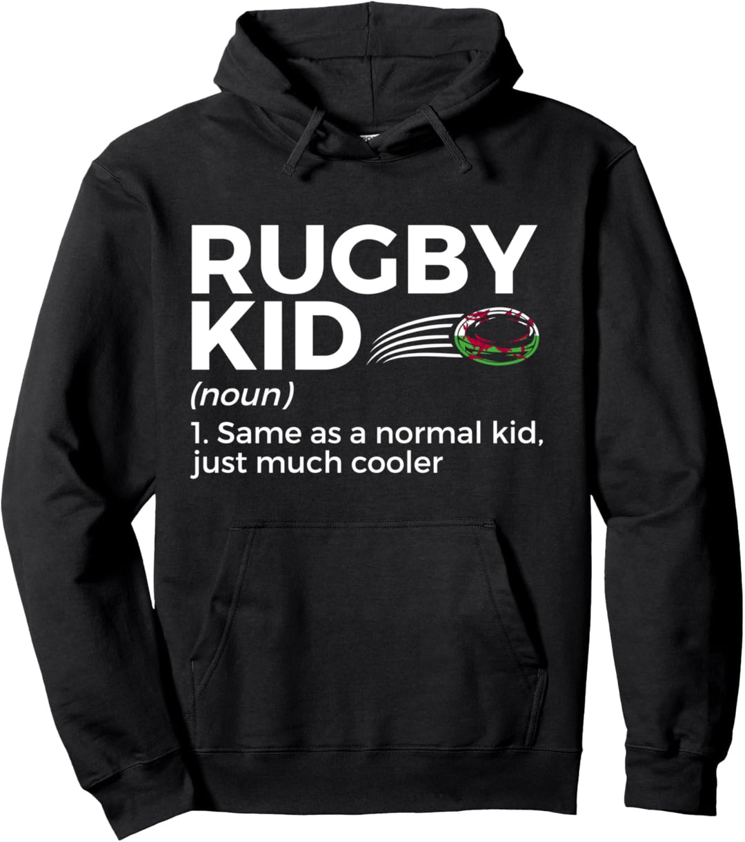 Rugby Kid Definition Wales Flagge für Rugbyspieler Pullover Hoodie