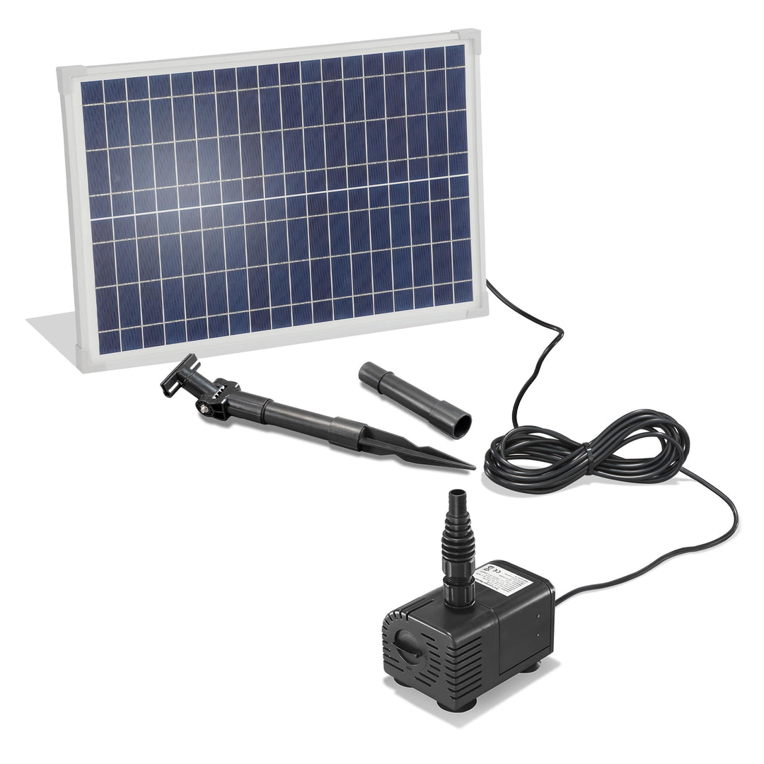 Solar Bachlaufset 25 Watt Solarmodul 1600 l/h Förderleistung 2,3 m Förderhöhe Komplettset Gartenteic
