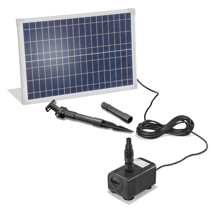 Solar Bachlaufset 25 Watt Solarmodul 1600 l/h Förderleistung 2,3 m Förderhöhe Komplettset Gartenteic