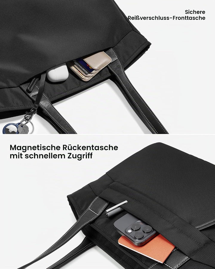 tomtoc Laptop Tote Bag für Damen, 15-16 Zoll Laptop Arbeitstasche mit Gerätefach für MacBook, 12,5L
