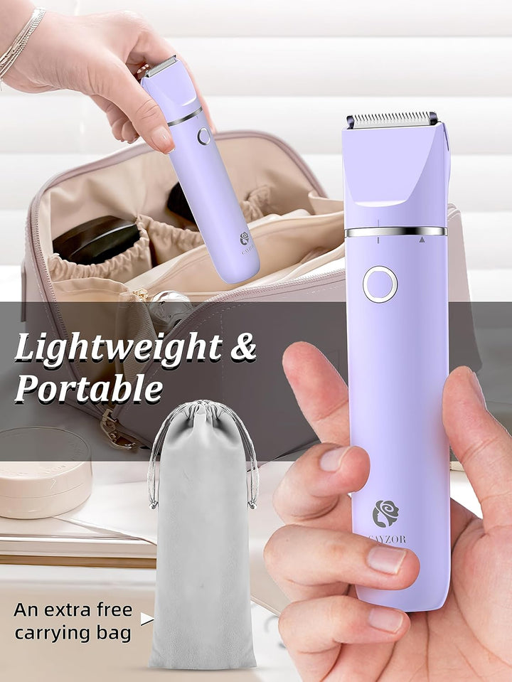 Cayzor Intimrasierer für Frauen - 2 in 1 Nass/Trocken Wasserdicht Rasierer Damen Intimbereich Kabell