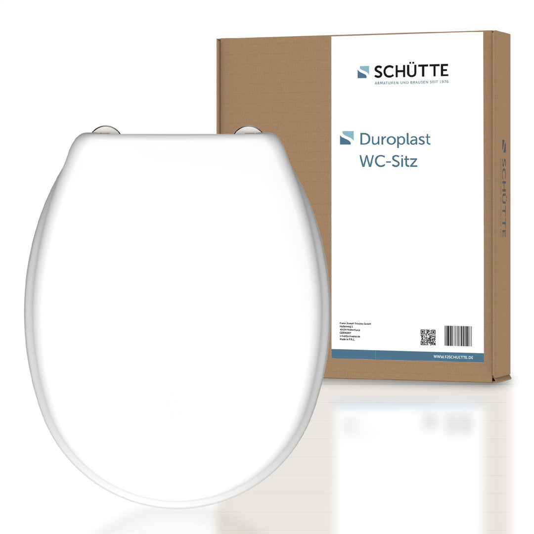 SCHÜTTE WC-Sitz ohne Absenkautomatik | Klodeckel mit Metallscharnieren | Kratzfestes Duroplast | Toi