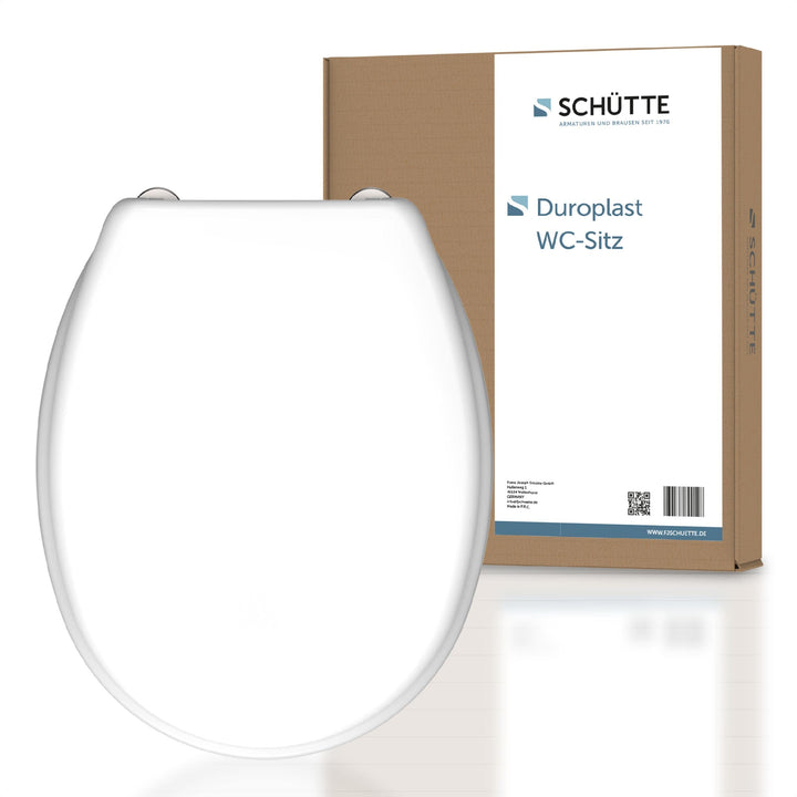 SCHÜTTE WC-Sitz ohne Absenkautomatik | Klodeckel mit Metallscharnieren | Kratzfestes Duroplast | Toi