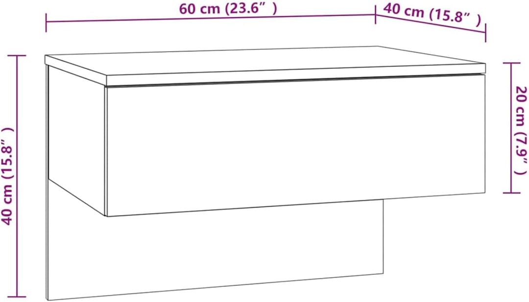 Tidyard Wand Nachttisch Hängend Nachtschrank Nachtkonsole Nachtkommode Schlafzimmer Wandschrank Holz