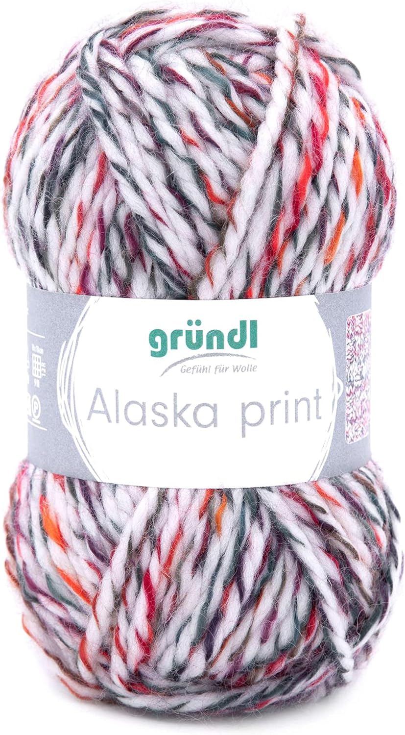 Gründl Alaska print (Strick- und Häkelgarn mit wollartigem Charakter aus 80 % Polyacryl und 20 % Wol